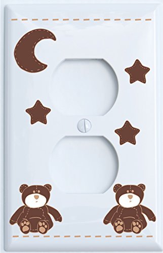 Brown Teddy Bear Light Switch Cover Plates