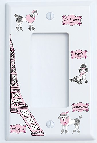 Poodle In Paris Light Switch Cover Stickers