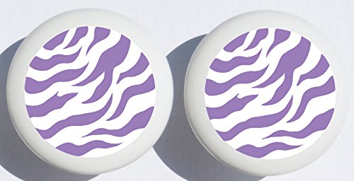 Zebra Print Purple Drawer Pulls