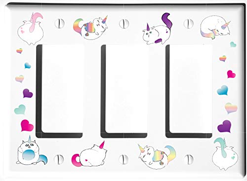 Caticorn Light Switch Plate and Outlet Covers Cat Unicorn Children's Room Nursery Wall Decor