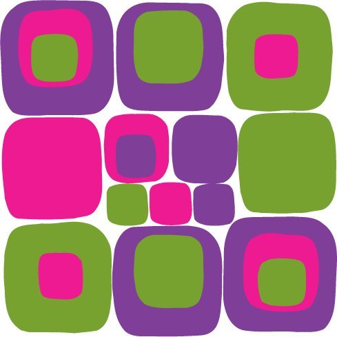 Mod Squares Purple Pink Green Wall Decals
