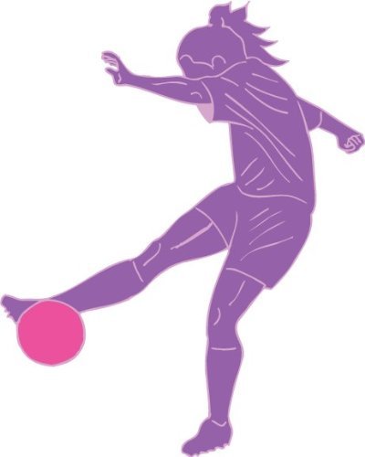 Purple Girls Soccer Removable Wall Decal Stickers