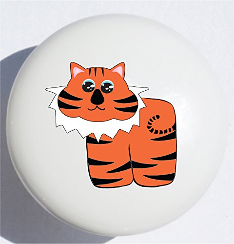 Single Ceramic Jungle Safari Drawer Knob Pulls, Choice of Several African Wildlife Animal Designs