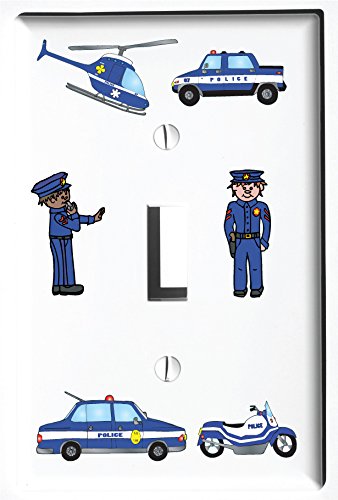 Police Light Switch Cover Plate and Outlet Covers