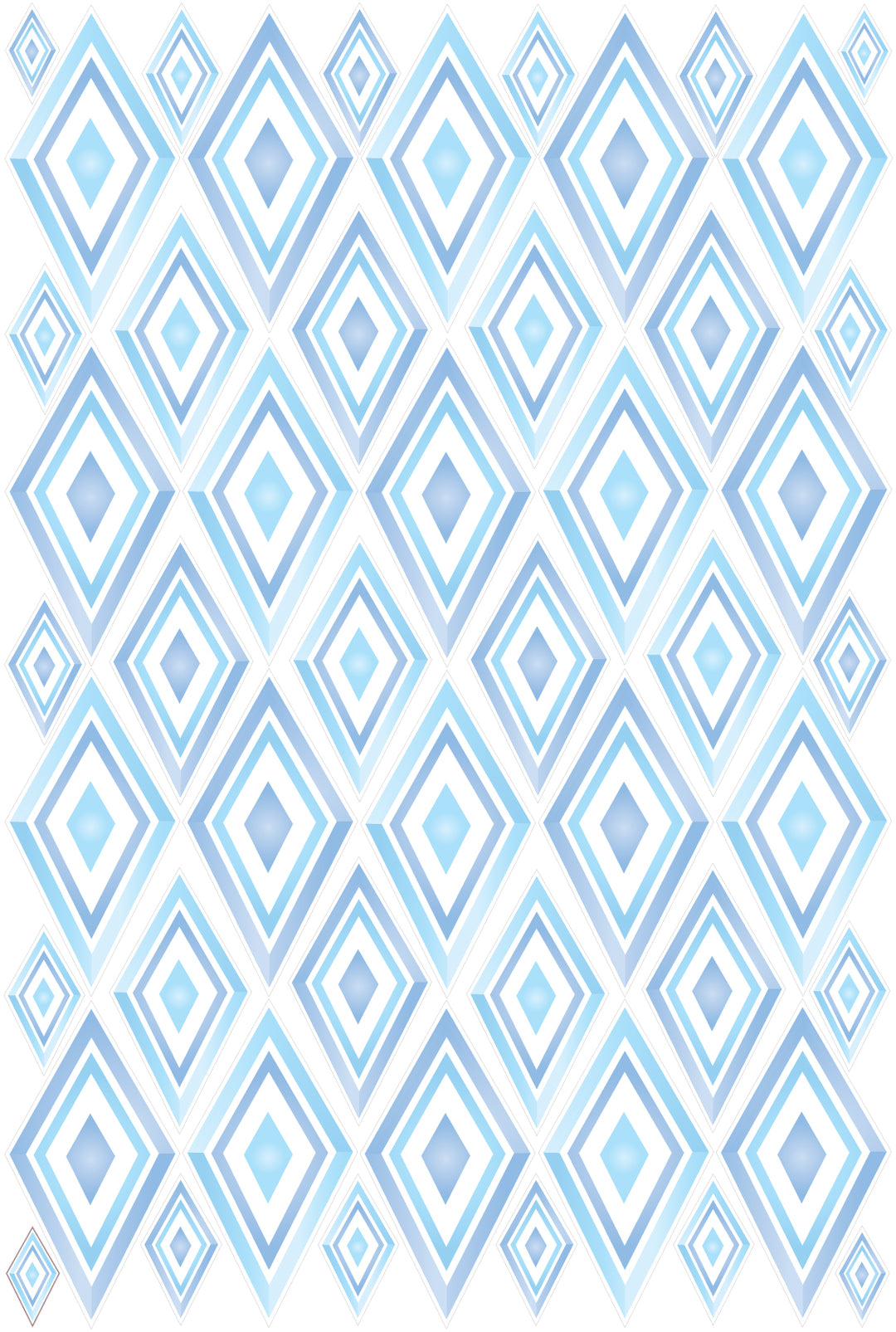 Frozen Ice Crystals Blue Wall Decals