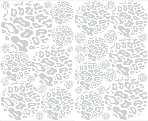 Gray Leopard Print Dot Wall Decals Animal Print Wall Stickers