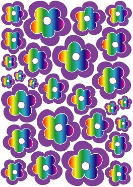 Purple Rainbow Flower Wall Stickers