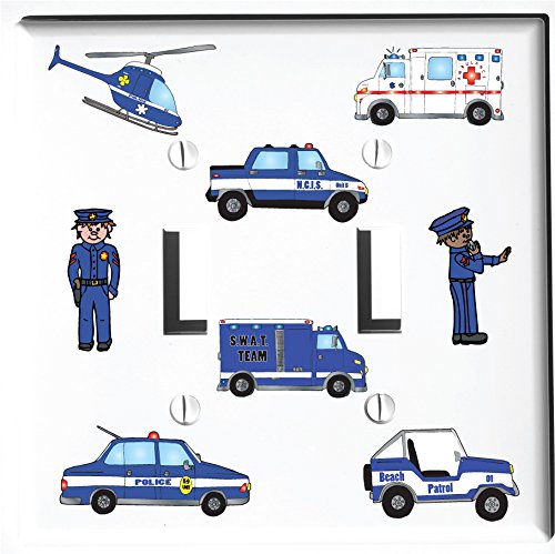 Police Light Switch Cover Plate and Outlet Covers