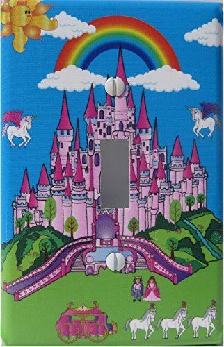 Pink Castle Light Switch Plate Covers / Single Toggle / Castle Wall Decor