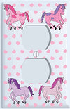 Pink and Purple Horse Light Switch Plate Covers for the Wall / Horse Pony Room Decor