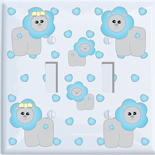Blue Lion Outlet Covers Switch Plates / Lion Nursery Wall Decor (Outlet Cover)