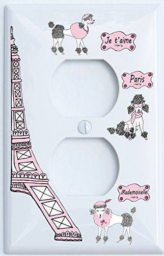 Poodle In Paris Light Switch Cover Stickers