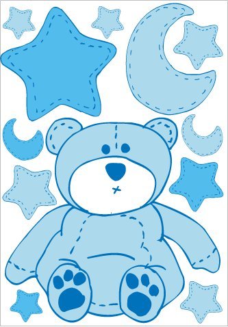 Blue Teddy Bear Wall Decals Stickers