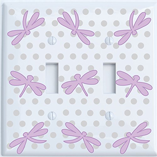 Purple Dragonfly Switch Plate Covers / Dragonfly Nursery Wall Decor