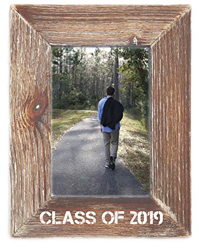 Graduation Class of 2019 Farmhouse Rustic Wood 4 x 6 Picture Frame in Weathered Brown