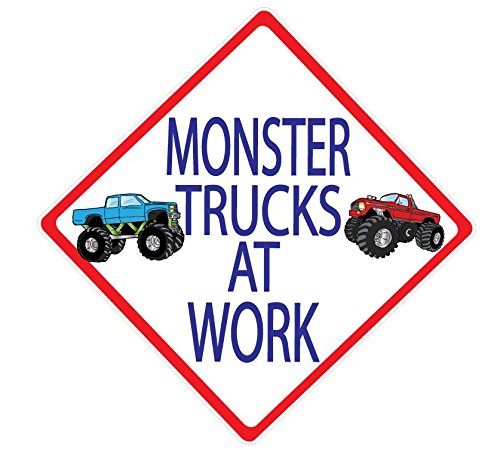 Monster Truck Street Sign Wall Decal | Boys Room Wall Sticker