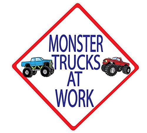 Monster Truck Wall Decals/ Street Sign Wall Decals Monster Trucks At Work Truck Wall Stickers