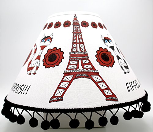 Red and White Cat Hats in Paris Lamp Shade/Paris Room Decor