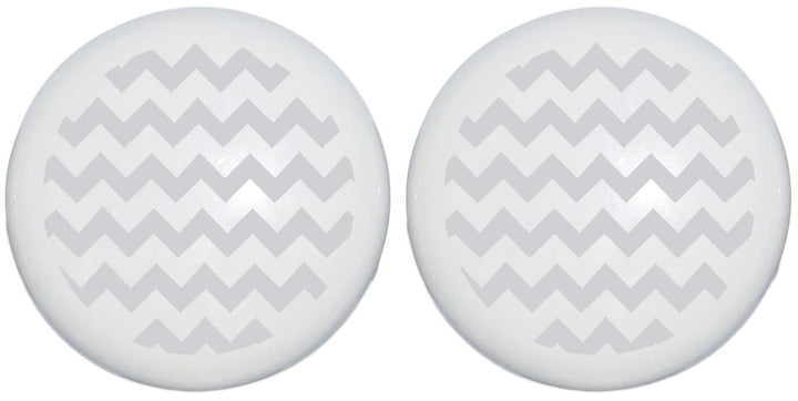 Light Grey Chevron Print Drawer Knobs/Ceramic Cabinet Pulls Gray Chevrons Nursery Decor (Set of Two)