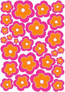 Pink and Orange Flower Wall Decals