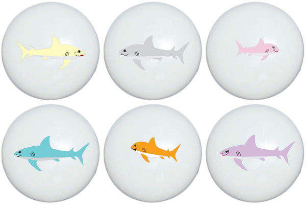 Family of Sharks Drawer Pulls/Children's Decor Shark Furniture Ceramic Cabinet Handle Knobs/Set of 6