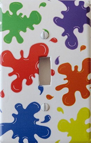 Multicolored Paint Splatter Light Switch Plates / Paintball Switch Plates
