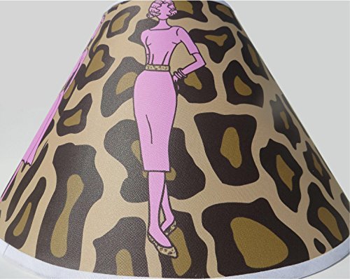 Leopard Print Lamp Shade with Fashion Models / Leopard Print Nursery Decor