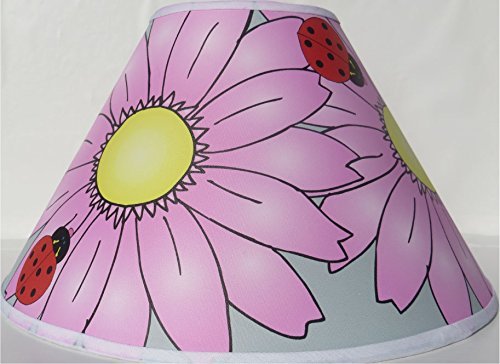 Pink Gerber Daisy Flower Lamp Shade / Ladybug Lamp Shade