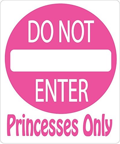 Princesses Only Do Not Enter Street Sign Wall Decals / Princess Wall Decals Decor / Stickers