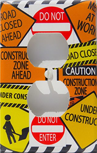Construction SIGN Outlet Cover Switch Plate / Street Sign Switch Plate Wall Decor