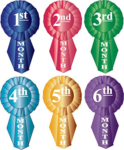 Award Ribbon Baby Monthly Milestone Decals
