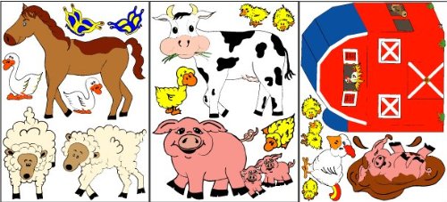 Farm Animal Wall Decals Stickers/Barnyard Farm Children's Nursery Decor