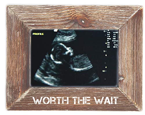 Worth The Wait  Natural Wood 4 x 6 inch Picture Frame for Ultrasound Sonogram Photos Nursery Home Decor
