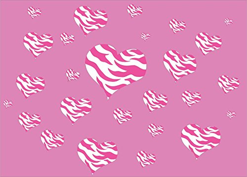 All Hot Pink Zebra Print Heart Wall Decals / 27 total Heart Wall Stickers