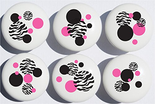 Zebra Print Dot Drawer Pulls