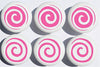 Pink Swirly Spirals Polka Dot Drawer Knobs Whimsical Swirls Ceramic Cabinet Pulls for Nursery or Children's Room Decor (Set of 6)