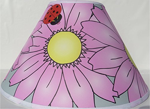Pink Gerber Daisy Flower Lamp Shade / Ladybug Lamp Shade
