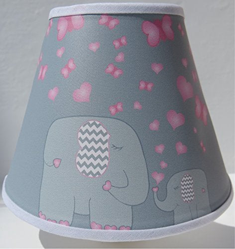 Elephant Night Lights with Pink Hearts and Butterflies / Elephant Wall Decor