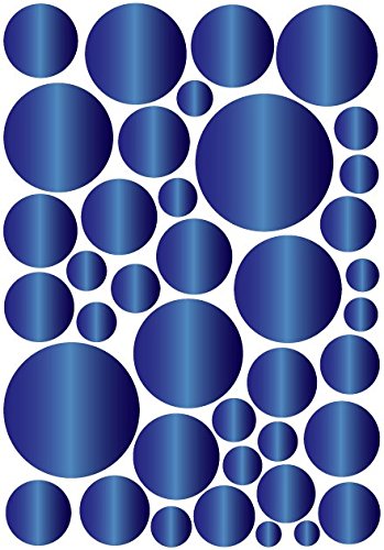 Jeweled Blue Saphire Polka Dots Wall Decals / 39 Polka Dot Wall Stickers
