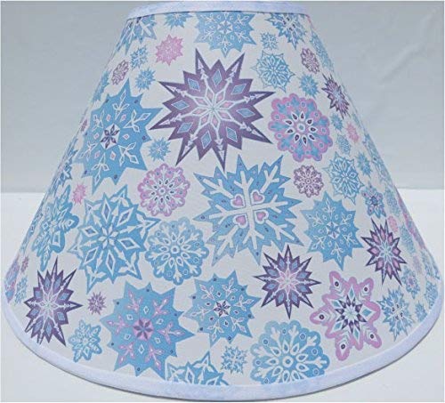 Snowflake Lamp Shades/Children's Snowflake Lamp Shade with Pink, Purple and Blue Snow Flakes