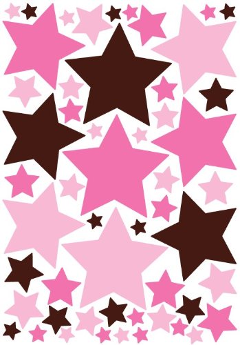 Pink and Brown Star Wall Stickers / Decals / Decor