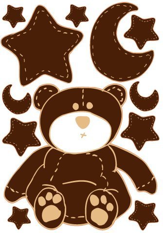 Brown Teddy Bear Wall Decals Stickers