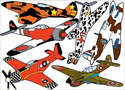 World War 2 Military Fighter Airplane Wall Stickers Decals Graphics