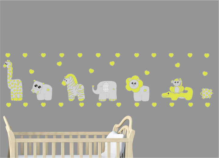 Baby Safari Animals Wall Decals