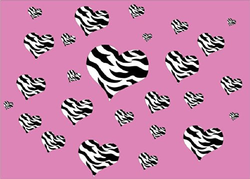 Zebra Print Wall Decals Heart Black and White