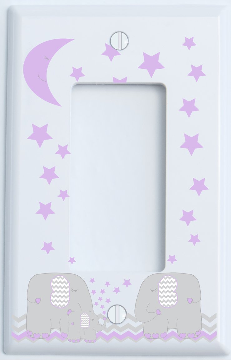 Purple Elephant Light Switch Cover Plates