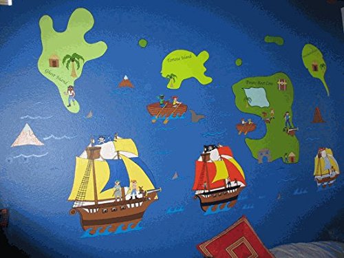 Giant Pirate Wall Mural Adventure Map Wall Stickers / Decals