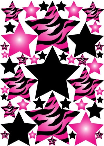 Zebra Print Star Wall Decals