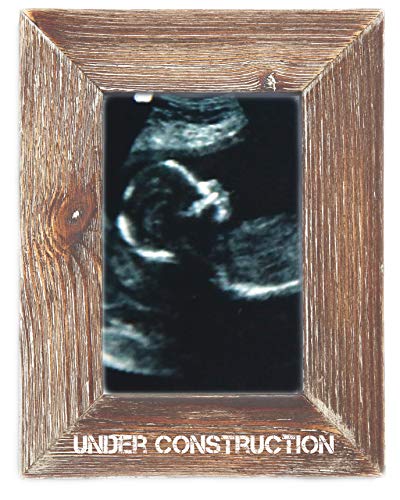 Under Construction Natural Wood 4 x 6 inch Picture Frame for Ultrasound Sonogram Photos