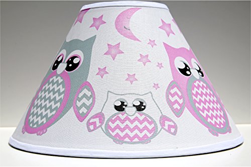 Pink Owl Lamp Shade | Girls Owl Nursery Decor